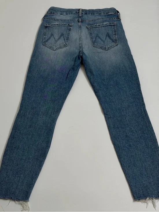MOTHER The Looker Ankle Step Fray Jeans 26 Distressed Raw Hem High Rise - Picture 7 of 14
